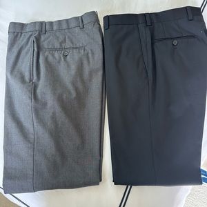 2 pairs men’s wool dress pants - 1 grey, 1 black size 30” Brooks Brothers